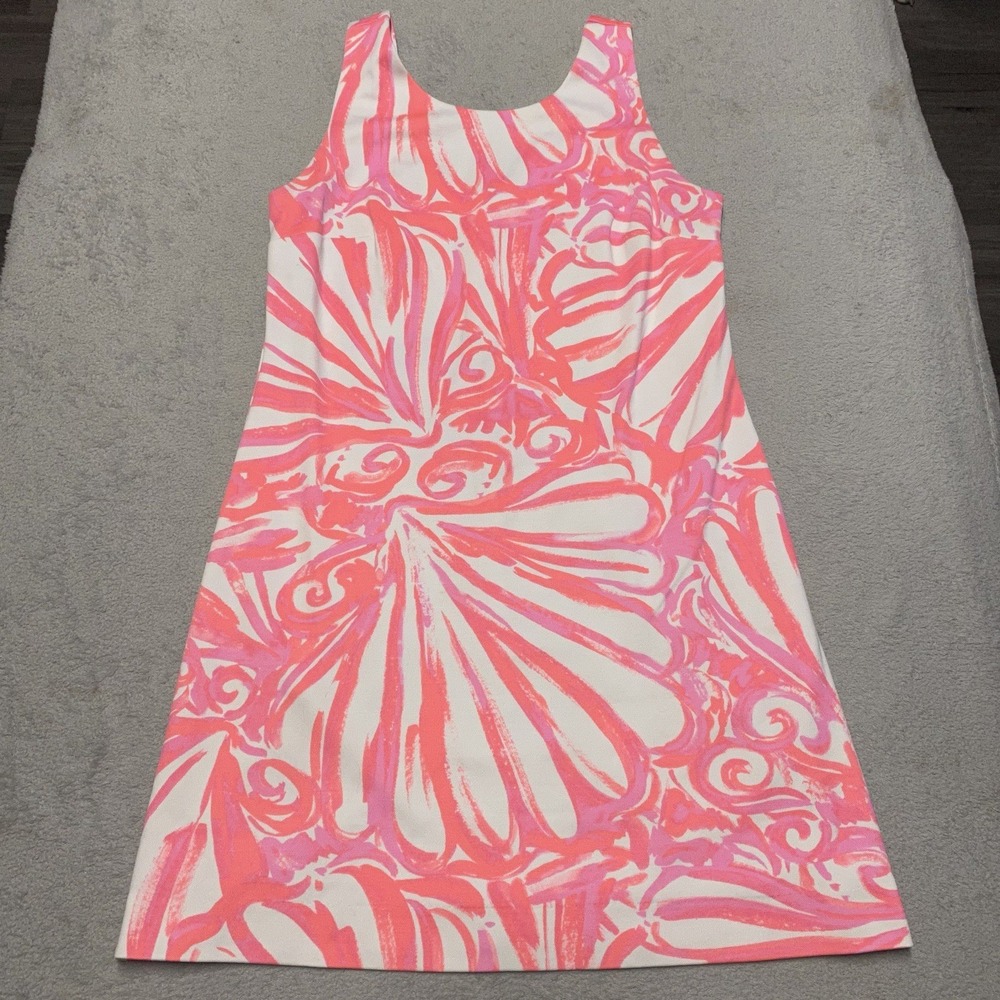 Lilly Pulitzer Callie Shift Dress Small Pink Sun Ray Shimmy Shimmy Shell Beach
